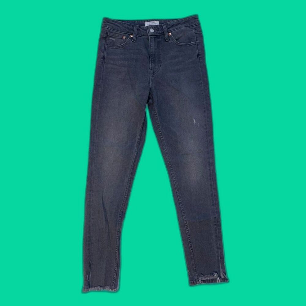 Levi’s 721 Women W28 High Rise Jean Distressed Skinny Gray Wash Denim Stretch